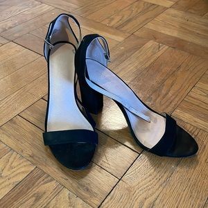 Black suede heels